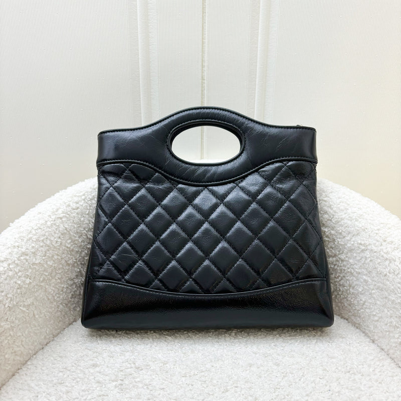 Chanel 31 Mini / Small Bag in Black Shiny Calfskin and LGHW