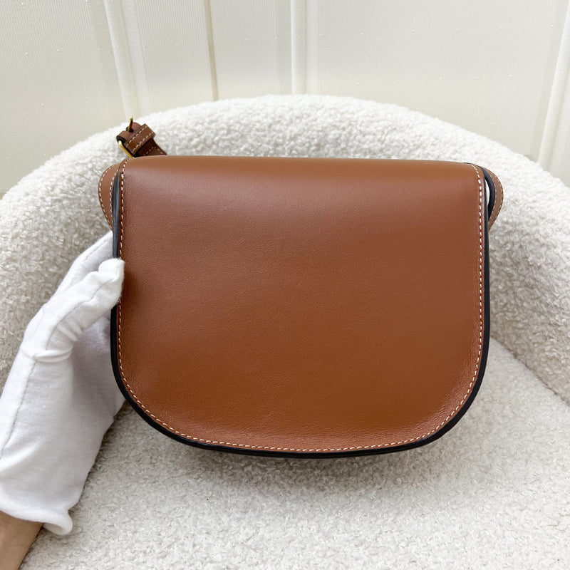 Celine Medium Folco Bag in Tan Calfskin and GHW