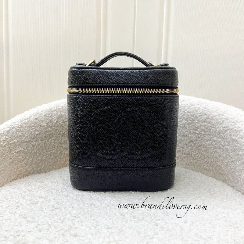 Chanel Vintage Vertical Vanity in Black Caviar and GHW