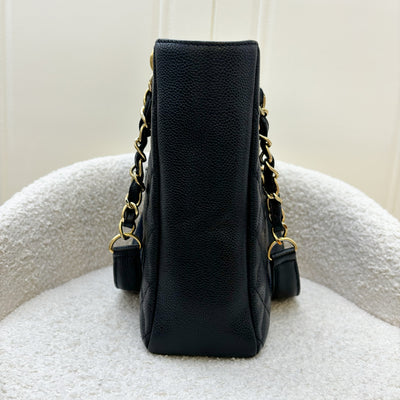 Chanel Petite Shopping Tote PST in Black Caviar and GHW