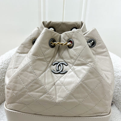 Chanel Gabrielle Small Backpack in Beige Distressed Calfskin and 3-Tone HW