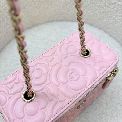 Chanel Small Vanity in Sakura Pink Camellia Leather and LGHW