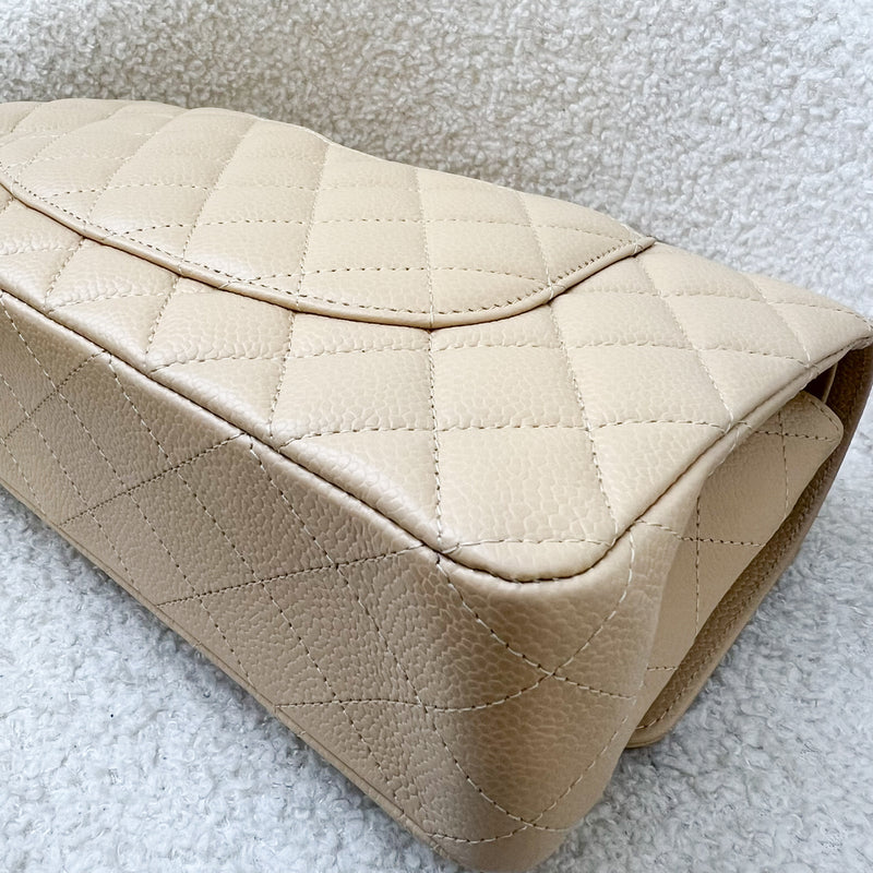 Chanel Medium Classic Flap CF in Beige Caviar and GHW