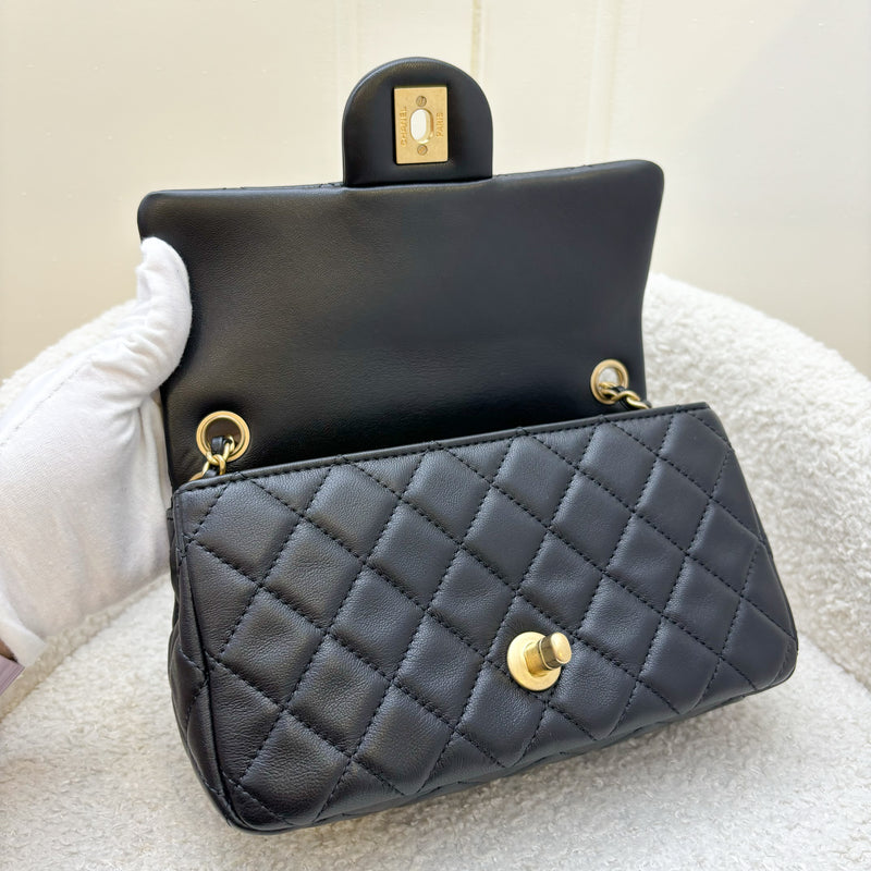 Chanel Pearl Crush Mini Rectangle Flap in Black Lambskin and AGHW