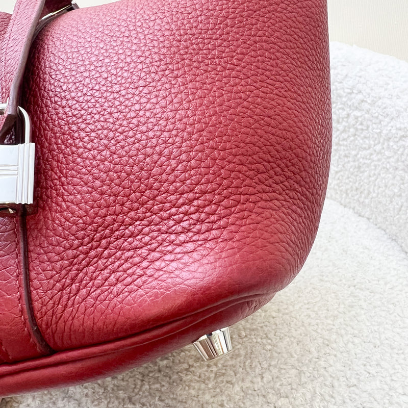 Hermes Picotin Lock 18 in Rouge Garance Clemence Leather PHW