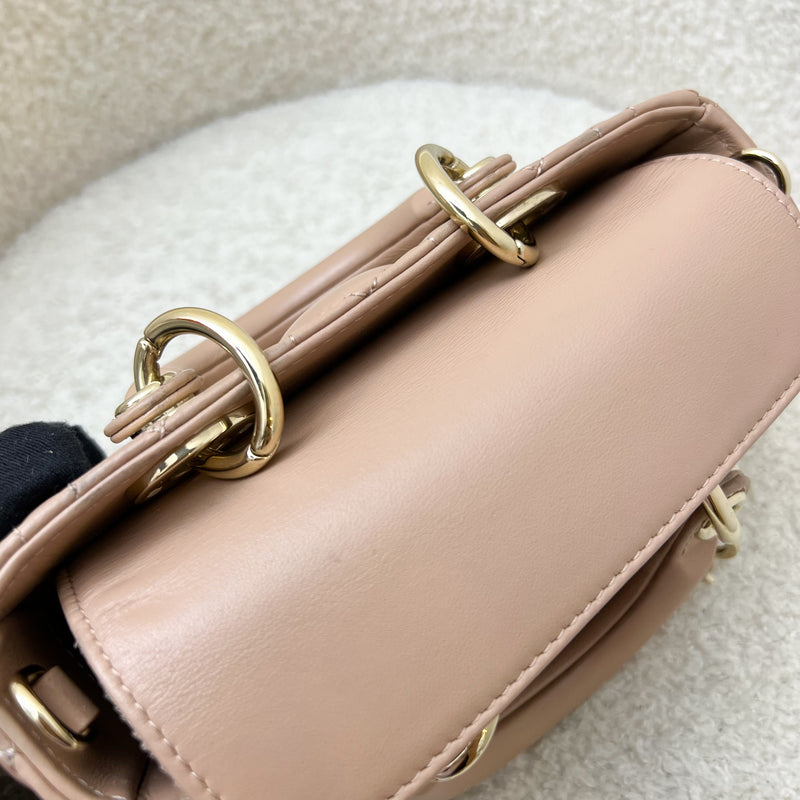 Dior Micro Lady D-Joy Bag in Rose des Vents Cannage Lambskin and LGHW (Model: S0910ONGE, Colour: M49P)