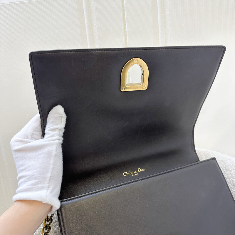 Dior Diorama Shoulder Bag in Dark Brown Leather and GHW