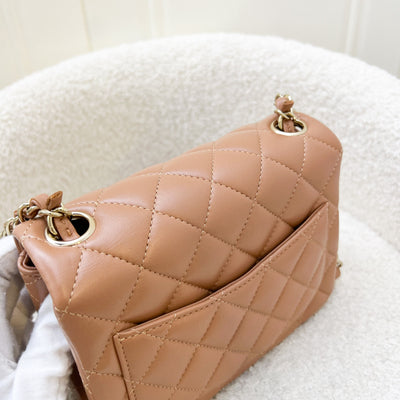 Chanel Classic Square Mini in 22S Caramel Lambskin and LGHW