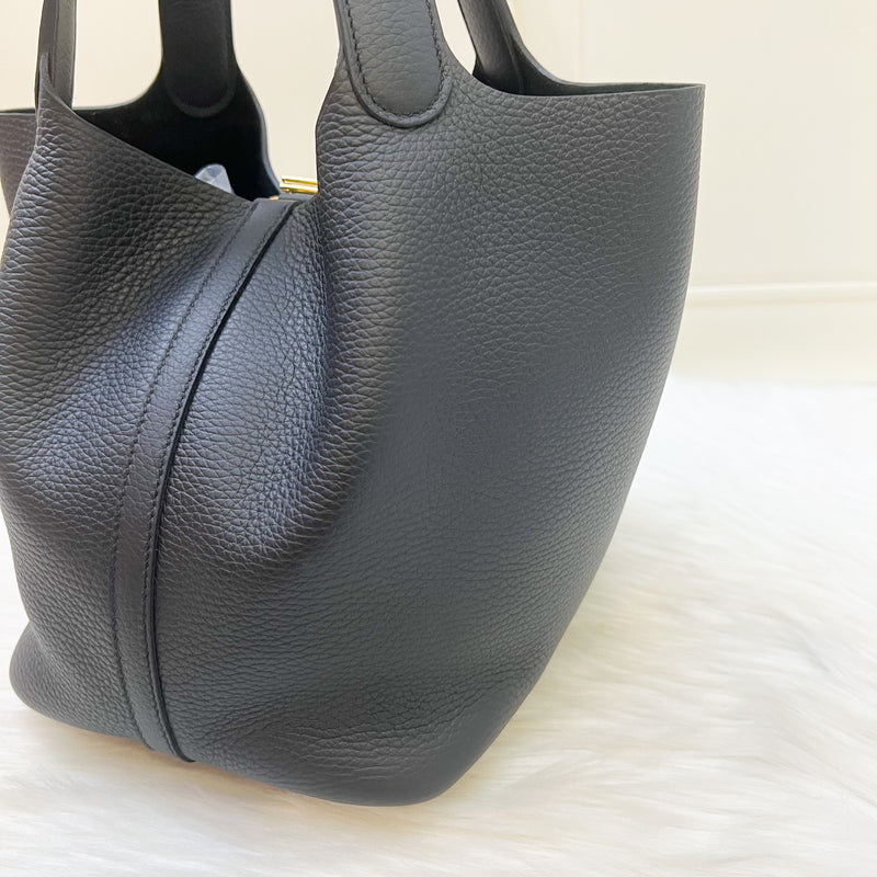 Hermes Picotin 22 in Noir Black Clemence Leather and GHW