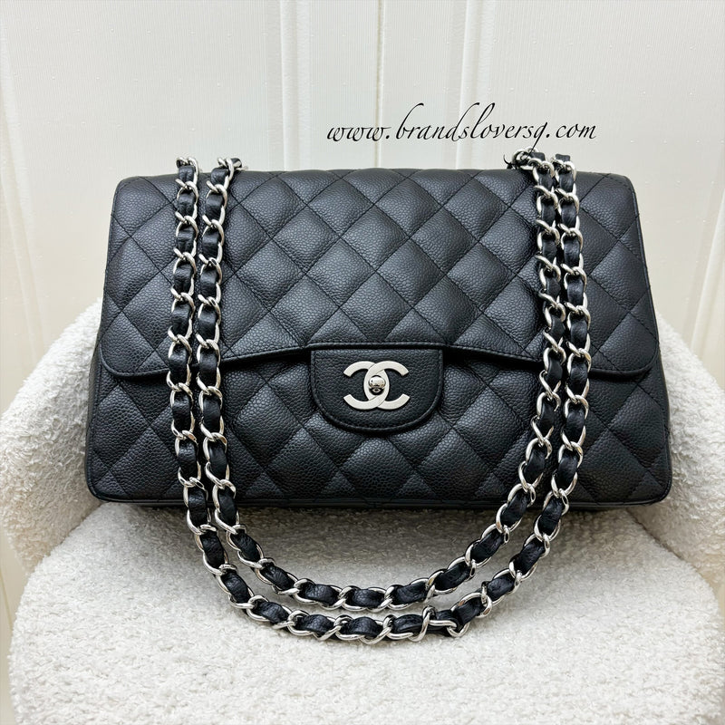 Chanel Jumbo Classic Flap SF in Black Caviar and SHW