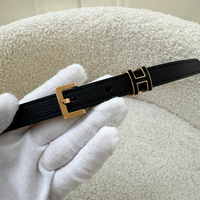 Hermes Pop H Belt in Black Epsom Leather RGHW Sz 80