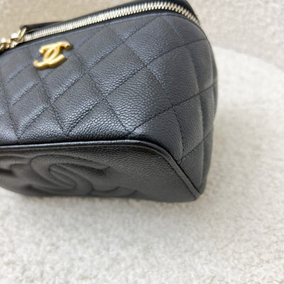 Chanel 23P Heart Adjustable Chain Vanity in Black Caviar and AGHW