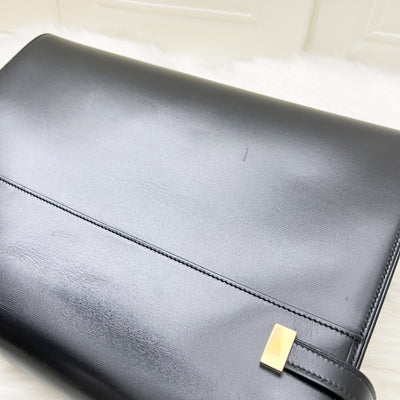 Saint Laurent YSL Manhattan Top Handle Large in Black Box Leather and GHW