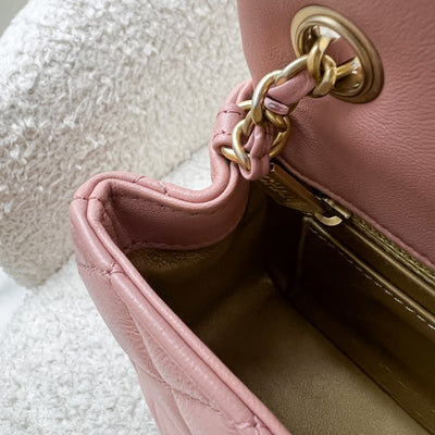 Chanel Pearl Crush Mini Rectangle Flap in 21B Rose Pink Lambskin and AGHW