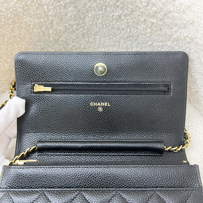 Chanel Classic Wallet on Chain WOC in Black Caviar and GHW