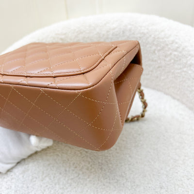 Chanel Classic Square Mini in 22S Caramel Lambskin and LGHW