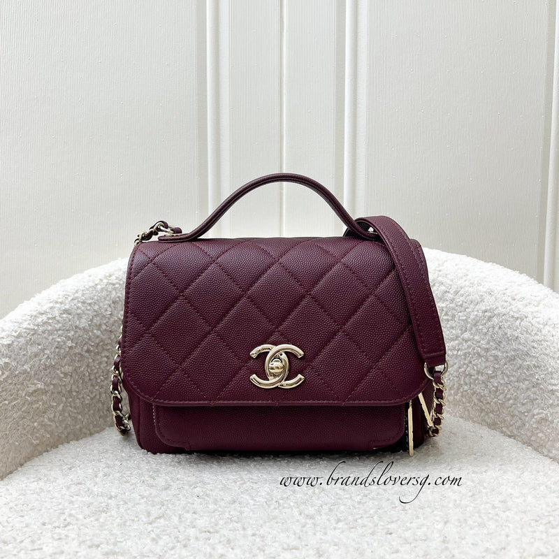 Chanel Small Business Affinity Flap in Burgundy Red Caviar and LGHW