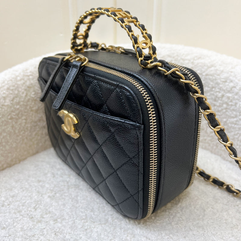 Chanel 22S "Pick Me Up" Vanity Case in Black Caviar AGHW