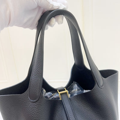 Hermes Picotin 22 in Noir Black Clemence Leather and GHW