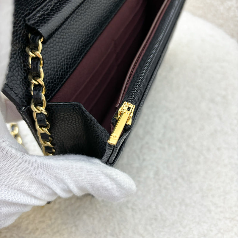 Chanel Classic Wallet on Chain WOC in Black Caviar and GHW