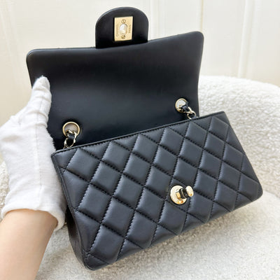 Chanel Classic Mini Rectangle in Black Lambskin and LGHW