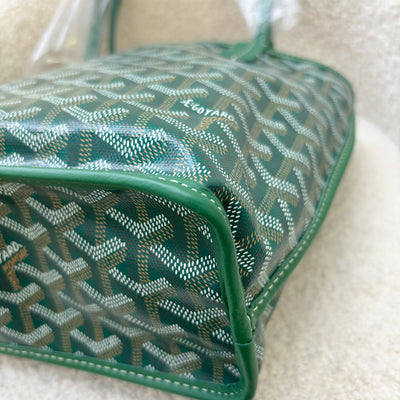 Goyard Mini Anjou Tote Bag in Classic Green Canvas and Leather