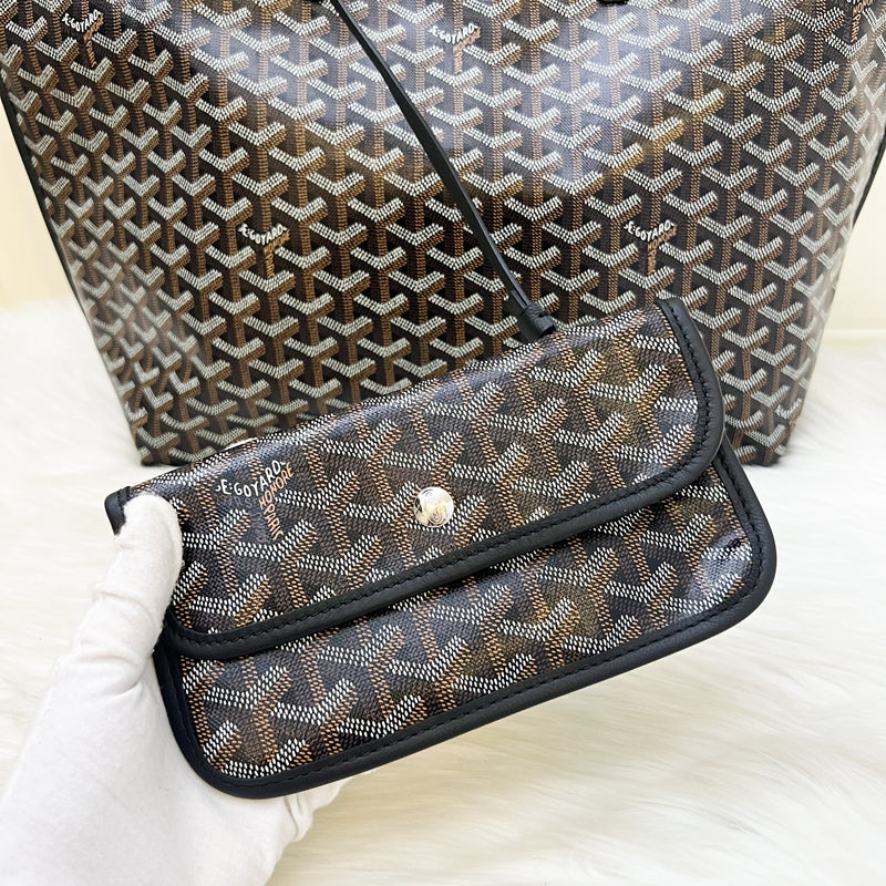 Goyard Anjou PM Tote Bag in Black Signature Canvas