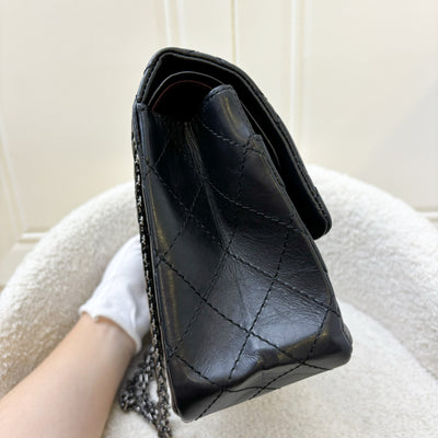 Chanel 2.55 Reissue 226 Flap in Black Distressed Calfskin and RHW