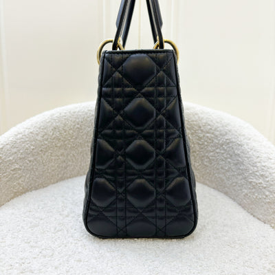 Dior Medium Lady Dior in Black Lambskin and GHW