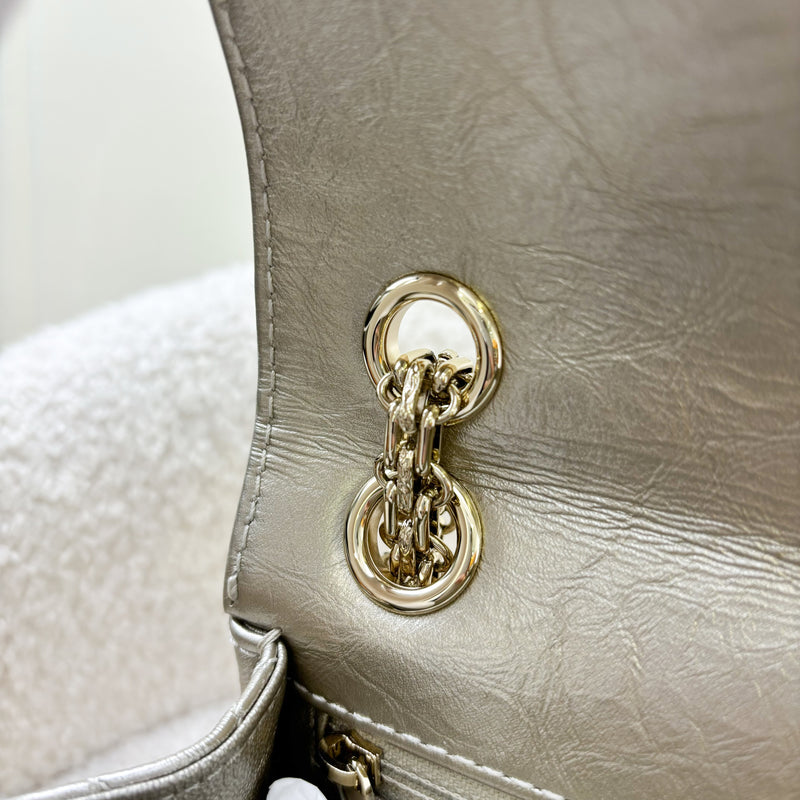 Chanel Classic 2.55 Reissue Mini Flap in 21S Gold Distressed Calfskin LGHW
