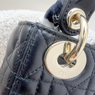 Dior Mini Lady Dior in Black Lambskin and LGHW with Dior Toile de Jouy Sauvage Mitzah