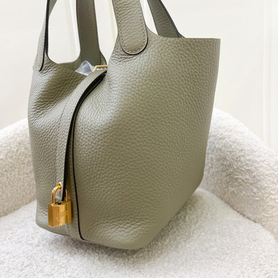 Hermes Picotin 18 in Sage Clemence Leather and GHW