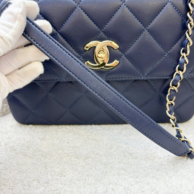 Chanel Trendy CC Small Flap in Dark Blue Lambskin and LGHW