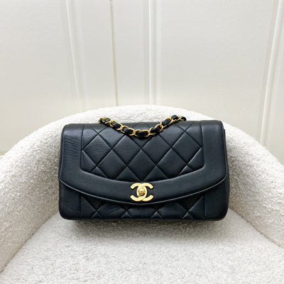 Chanel Small Vintage Diana Flap in Black Lambskin and 24K GHW