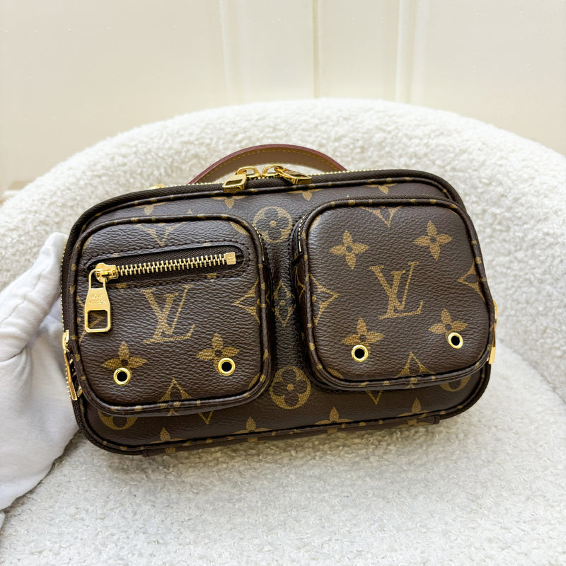 LV Utility Bag in Monogram Canvas and GHW with Beige Canvas Strap