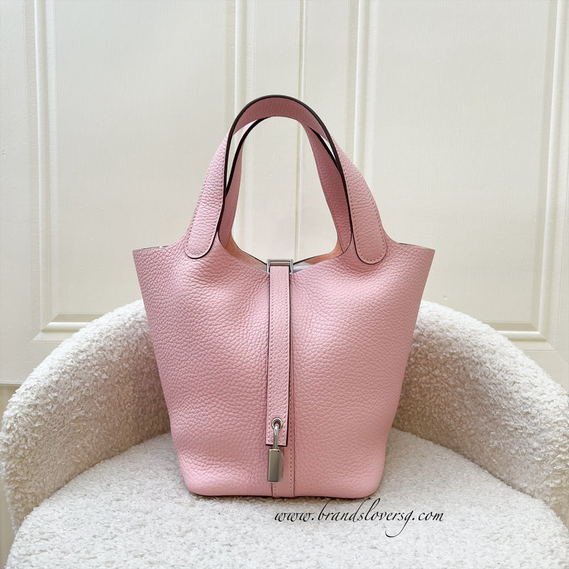 Hermes Picotin 18 in Rose Sakura Clemence Leather and PHW