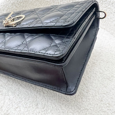 Dior My Dior Top Handle Bag in Black Cannage Lambskin and GHW