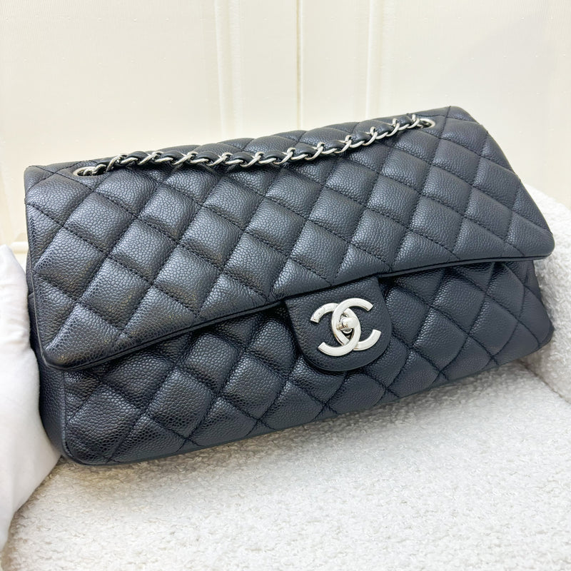 Chanel Easy Caviar Jumbo Flap Bag in Black Caviar and SHW