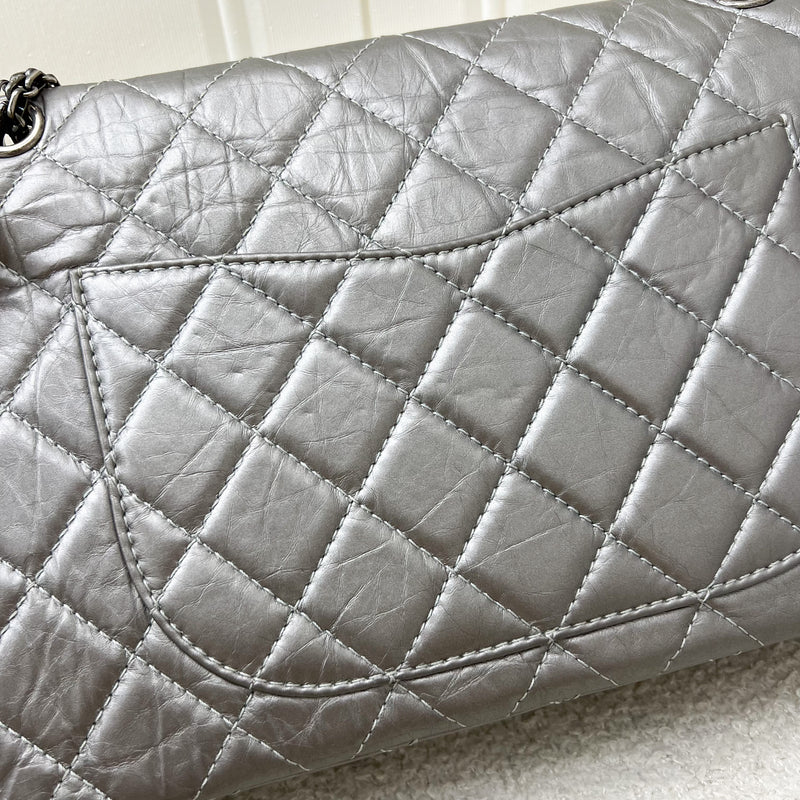 Chanel 2.55 Reissue 227 Maxi Flap in Silver Calfskin and RHW