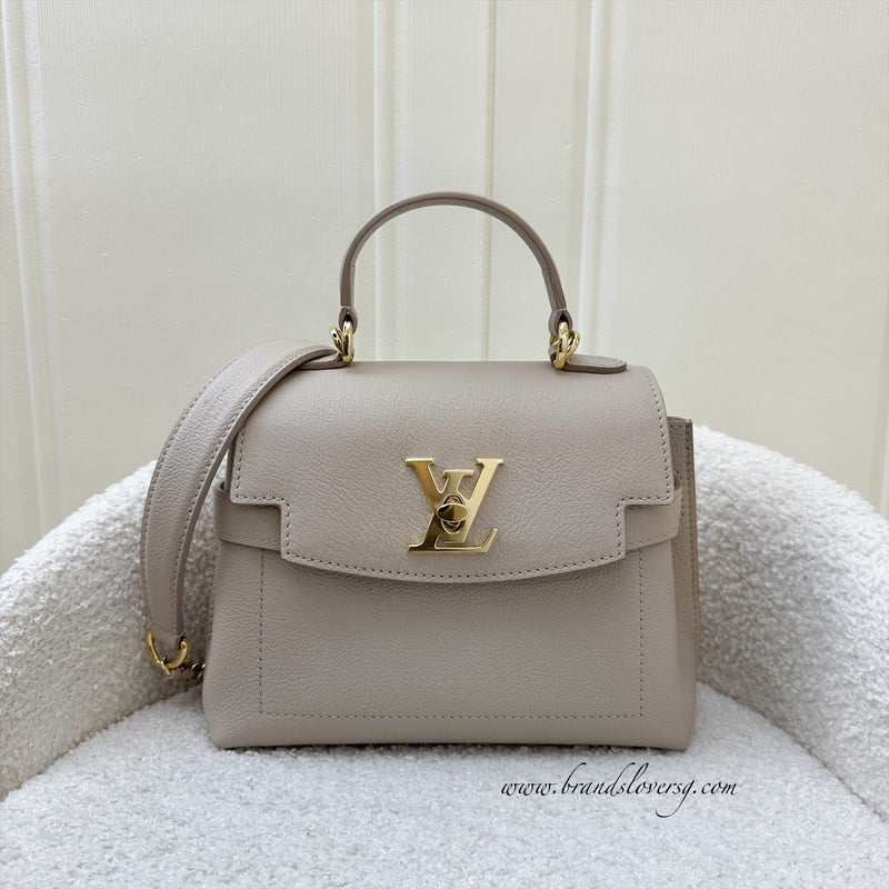 Lv Lockme Ever Mini in Greige Grained Calfkin and LGHW