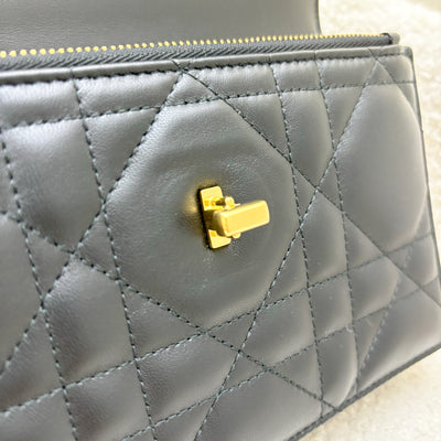 Dior Miss Caro Mini Flap Bag in Black Macrocannage Lambskin and GHW