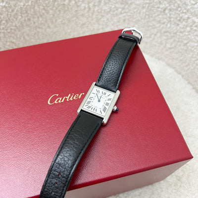 Cartier Tank Must Watch Large Model Quartz, Black Leather Strap, Quartz Movement (WSTA0041)