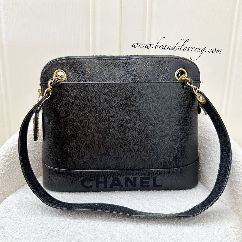 Chanel Vintage Tote Bag in Black Caviar and GHW