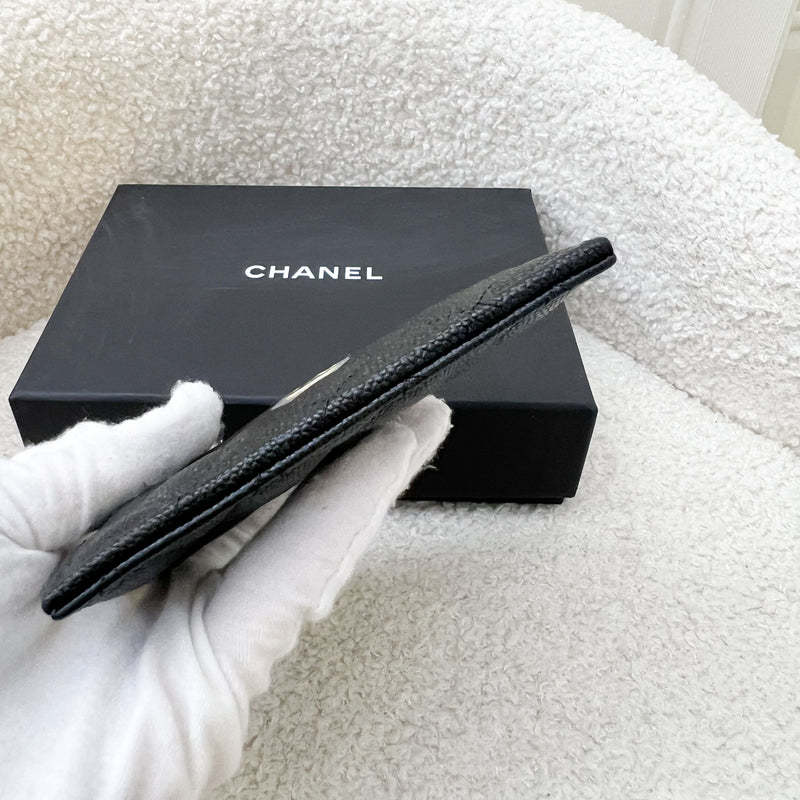 Chanel Zip Card Holder / Small Wallet in Black Caviar LGHW