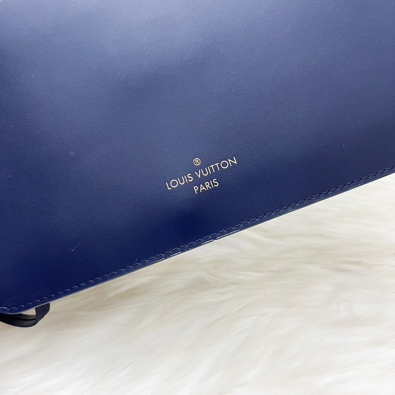 LV Neverfull MM in Monoglam Blue Canvas and GHW