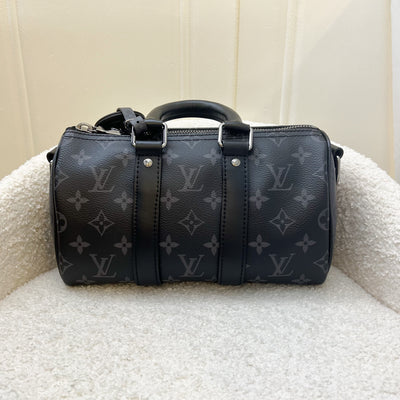 LV Keepall Bandoulière 25 in Monogram Eclipse Reverse Canvas SHW