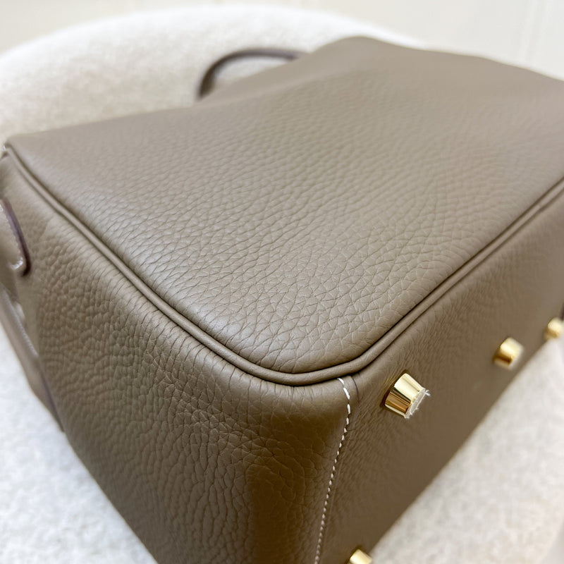 Hermes Lindy 26 in Etoupe Clemence Leather and GHW