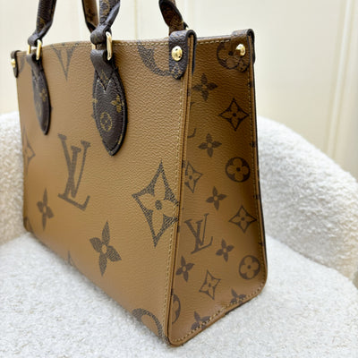 LV Onthego PM in Monogram and Reverse Monogram Canvas and GHW