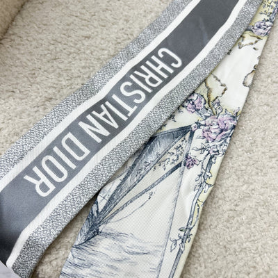 Dior Mitzah Scarf in Grey Silk