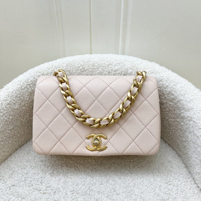 Chanel 20A Small Fashion Therapy Flap Bag in Light Pink Caviar and AGHW